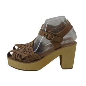 Band of the Free Magnolia Brown Leather Clog Sandals Size 7